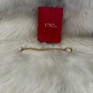 UNOde50 Gold Beaded Bracelet with toggle bar